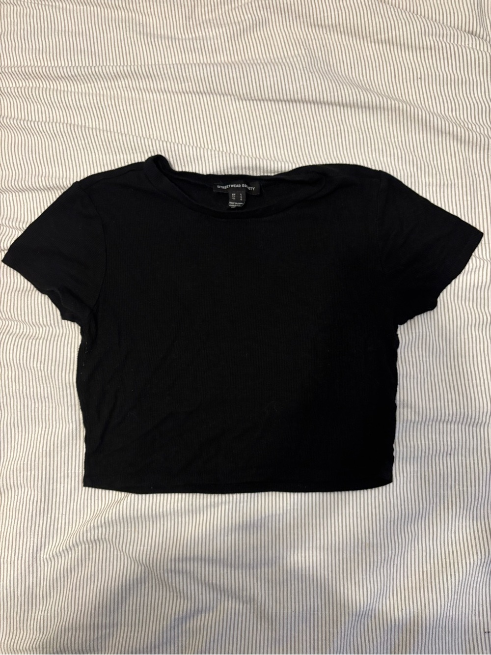 Streetwear Society Black Cropped Crew Tee - Add on to order 25$ +